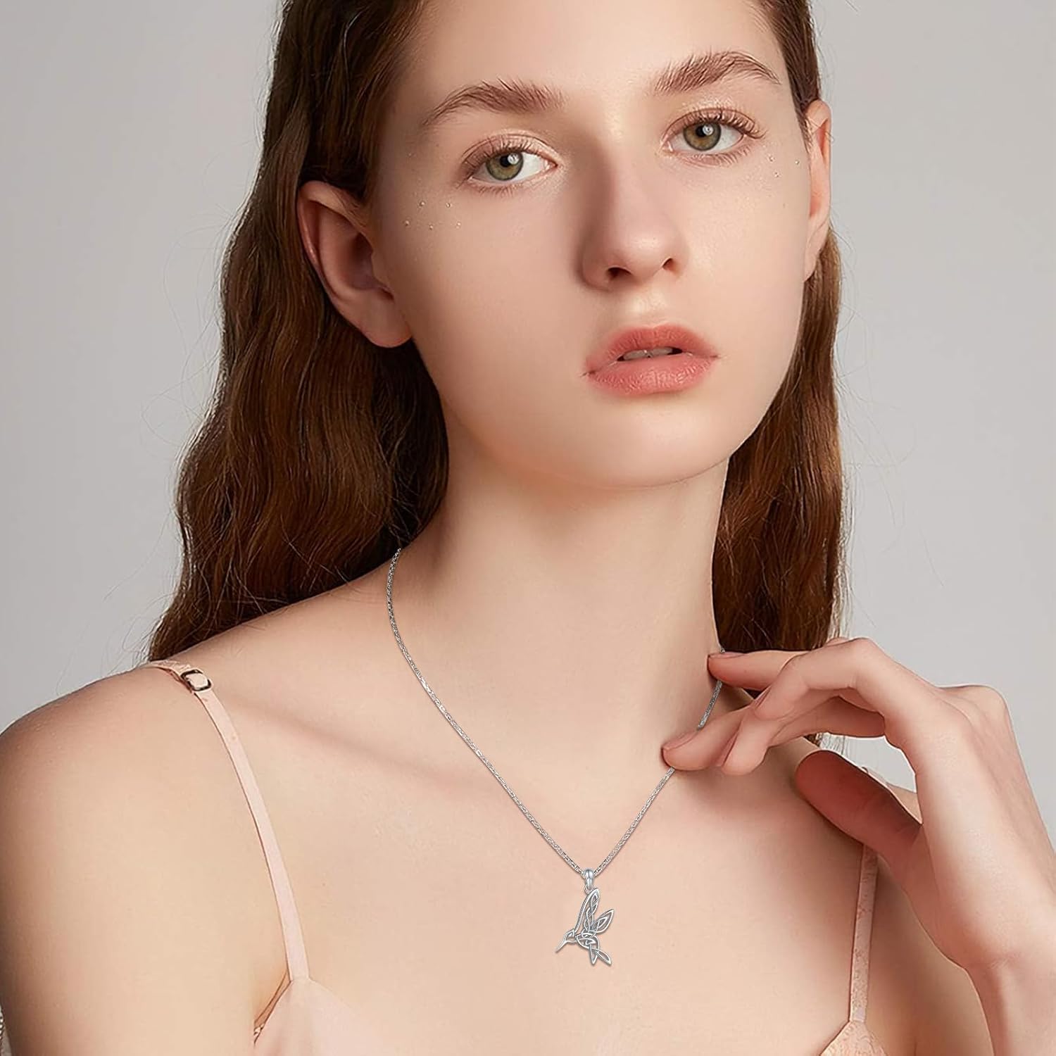 HUAIYU Hummingbird Celtic Pendant Necklace for Women- 925 Sterling Silver Lucky Celtic Knot Humming Bird Necklaces Mother's Day Birthday Christmas Jewelry Gifts for Mom - Image 4
