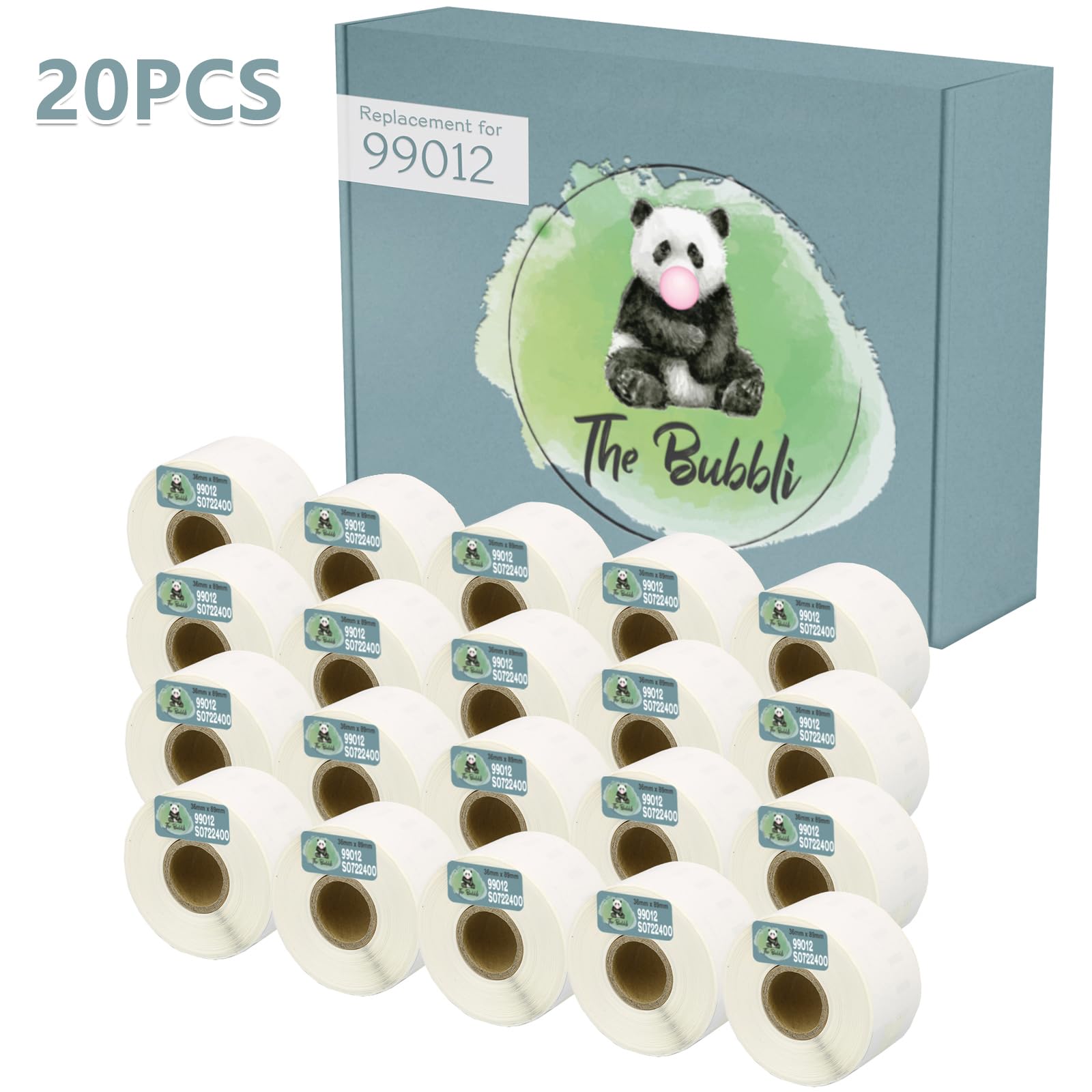 36x89mm 99012 Address Shipping Mailing Labels, 20Roll-5,200 Labels Self-Adhesive,Compatible with LabelWriter XL450 400 330 320 310Twin Turbo Duo450 430 420 400 240 220 200 120 100 Pro Plus(260/Roll) — image 1
