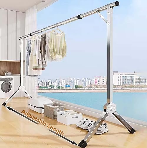 Miniatura 3 de Foldable Laundry Drying Rack, Heavy-Duty Laundry Drying Rack, Clothes Drying Rack, Heavy Duty Garment Rack, 47-94 Inches Extendable, Free-Standing