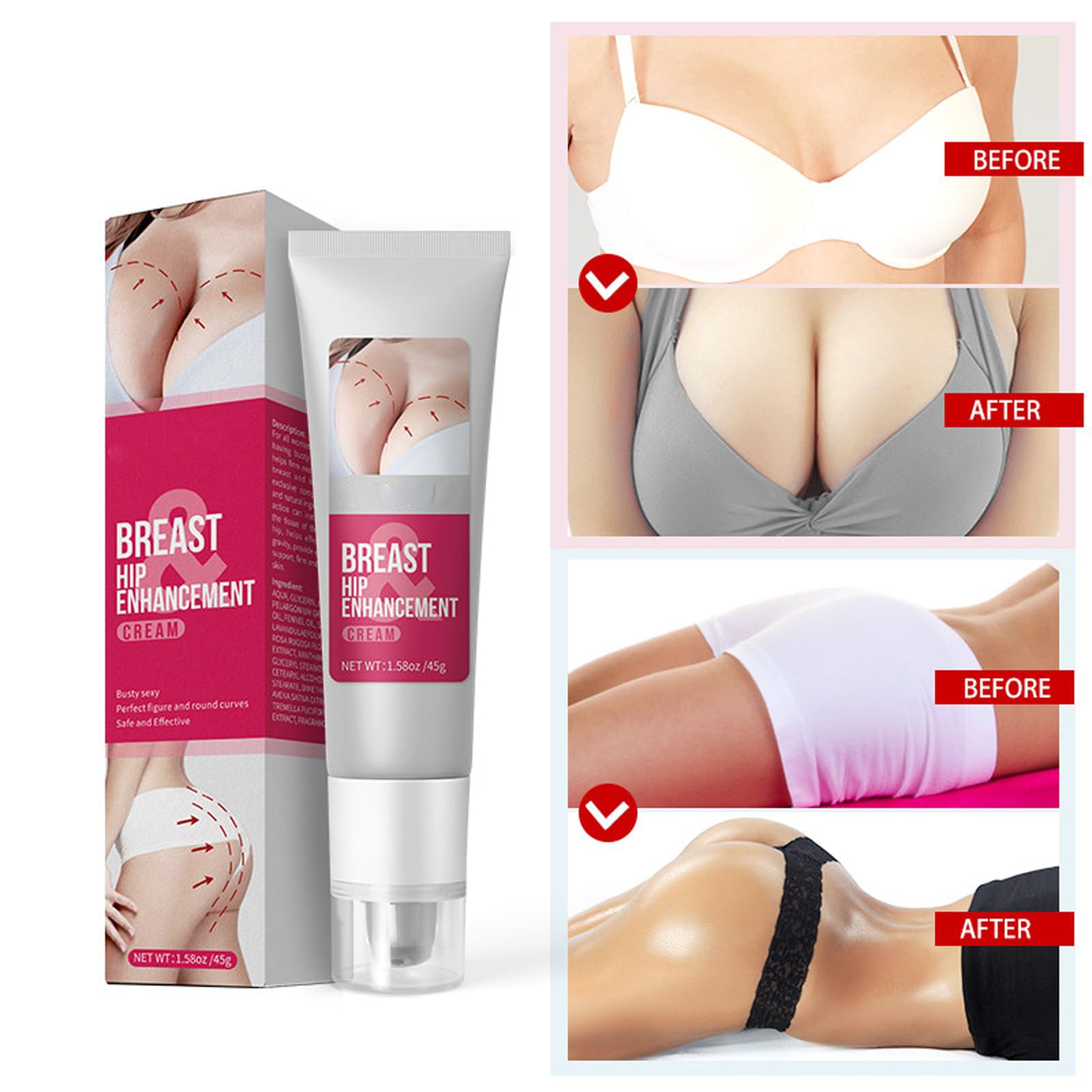 2 unidades de crema para el aumento de senos, crema de pecho para pechos más grandes, crema de levantamiento de senos para un crecimiento rápido en senos caídos, natural, fortalece la elasticidad y la