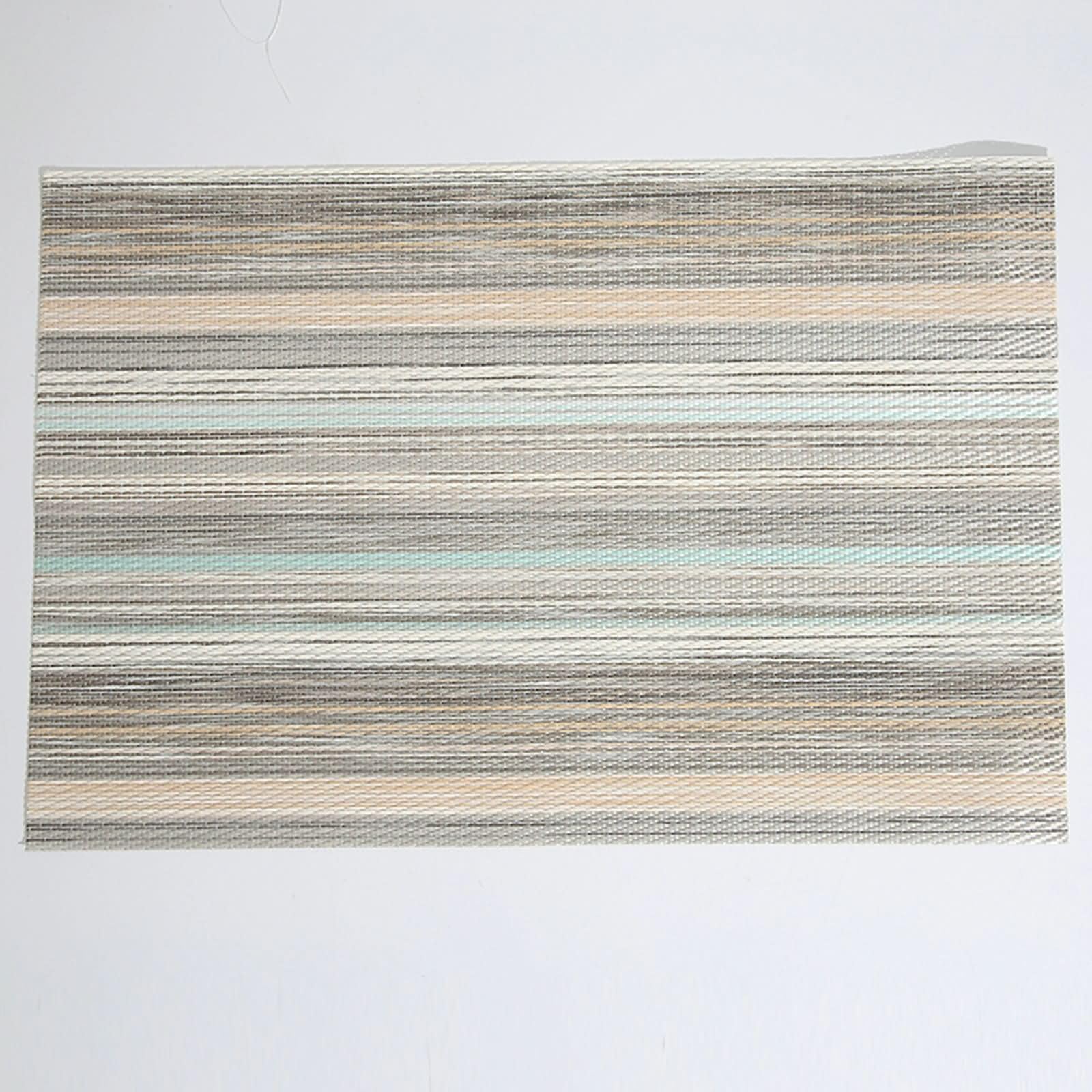Prostokątne podkładki do jadalni 10 szt. zmywalne, 40 x 20 cm podkładki zmywalne, zielone, prostokątne z paskami