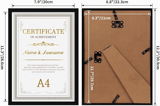 Giftgarden Pack of 10 Black Picture Frames A4 Suitable for DIN A4