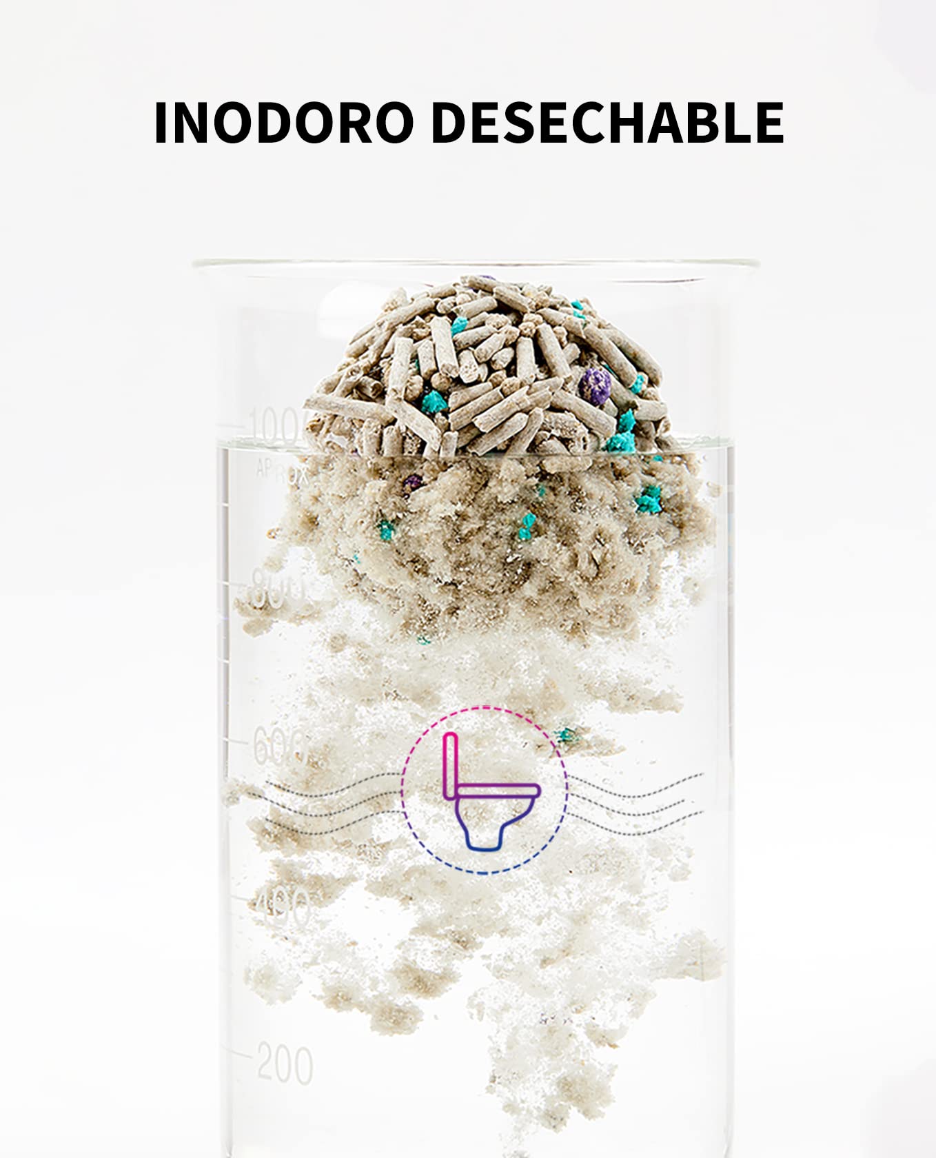 PETKIT Arena Mixta para Gatos 5 en 1, Enjuagable, Sin Olores, con Carbón Activado, Ultra Absorbente y de Secado Rápido(Cuatro Bolsas)