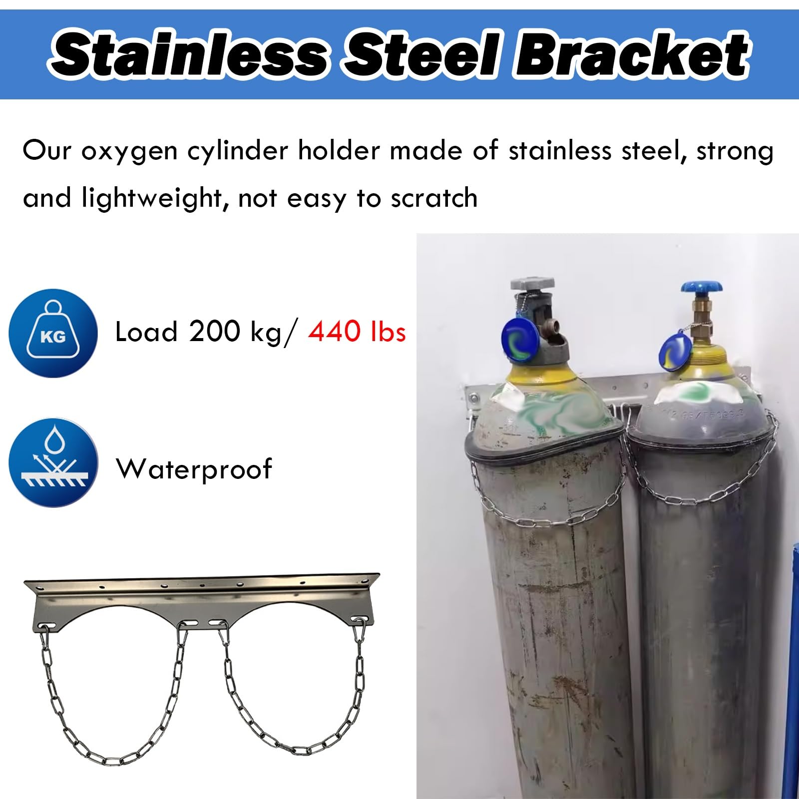 Gasflasche Halterung Gasflaschenhalter Hochleistungs-Gasflaschen-Wandhalter, Halterung Für Sauerstoffflaschen In Werkstatt/Wohnzimmer/Schlafzimmer, Keine Rolle, Universelles Sauerstoffregal(5 pack)