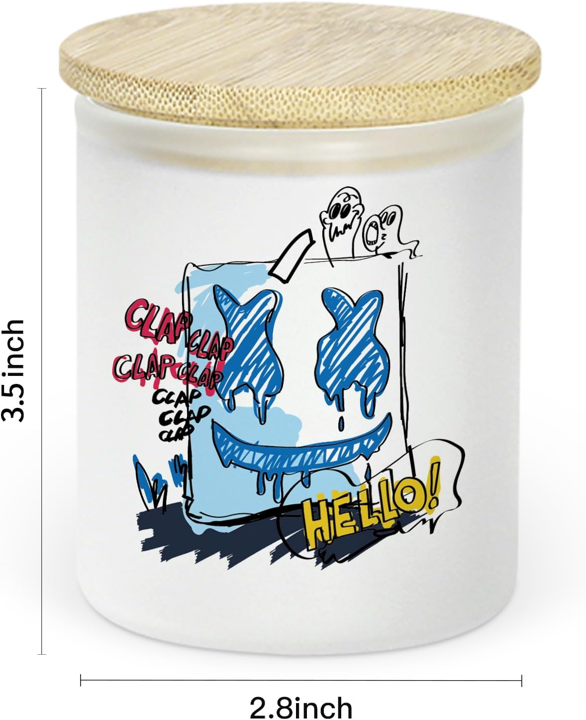 AGH 10oz Sublimation Glass Tealight Candle Holder with Bamboo Lids,50 Pcs Frosted Candle Jars Blanks Candle Vessels for Hand Candle Making, for Wedding Party Decorations, Home Table Decor.