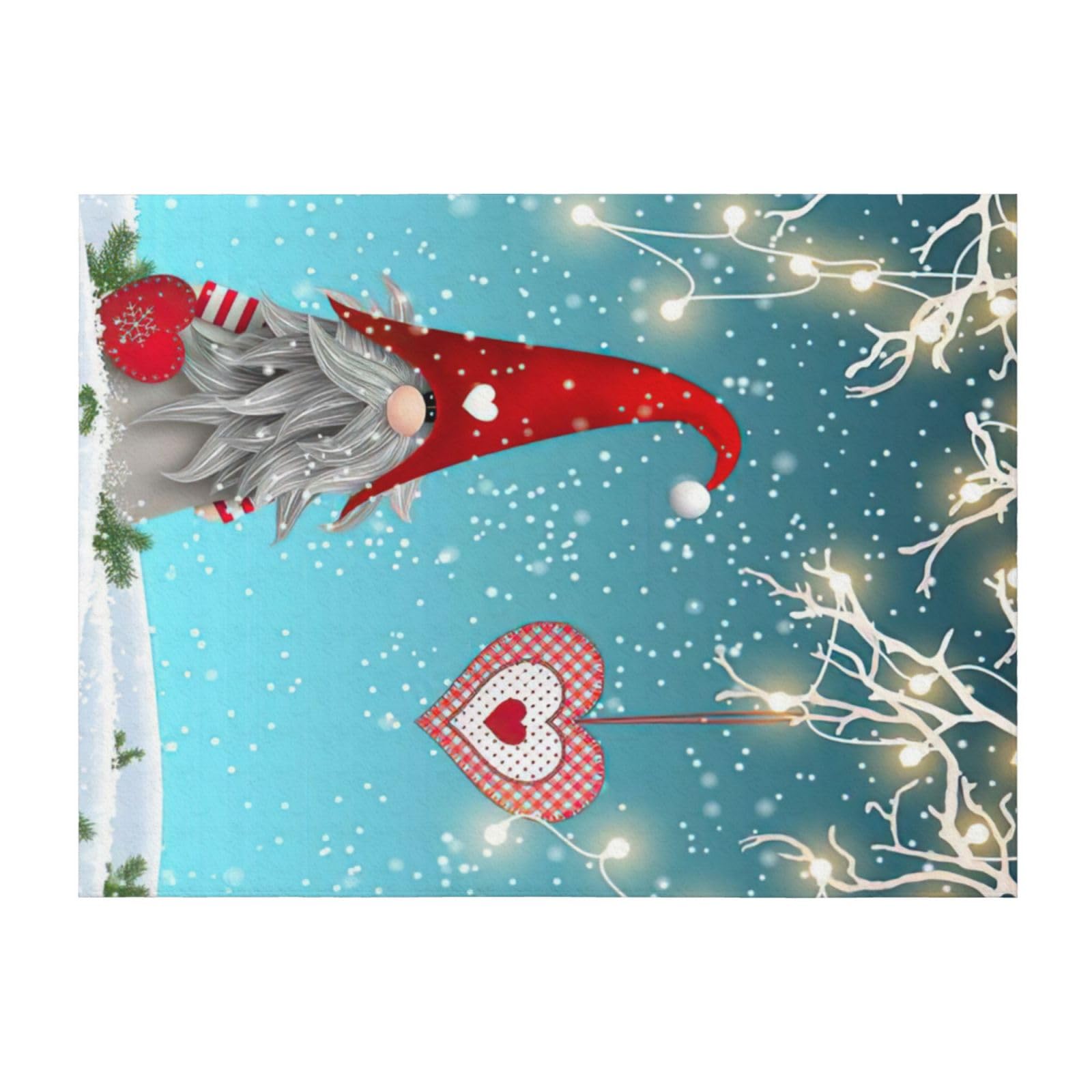 Couverture de lit légère EdWal anti-froid avec motif nain de Noël