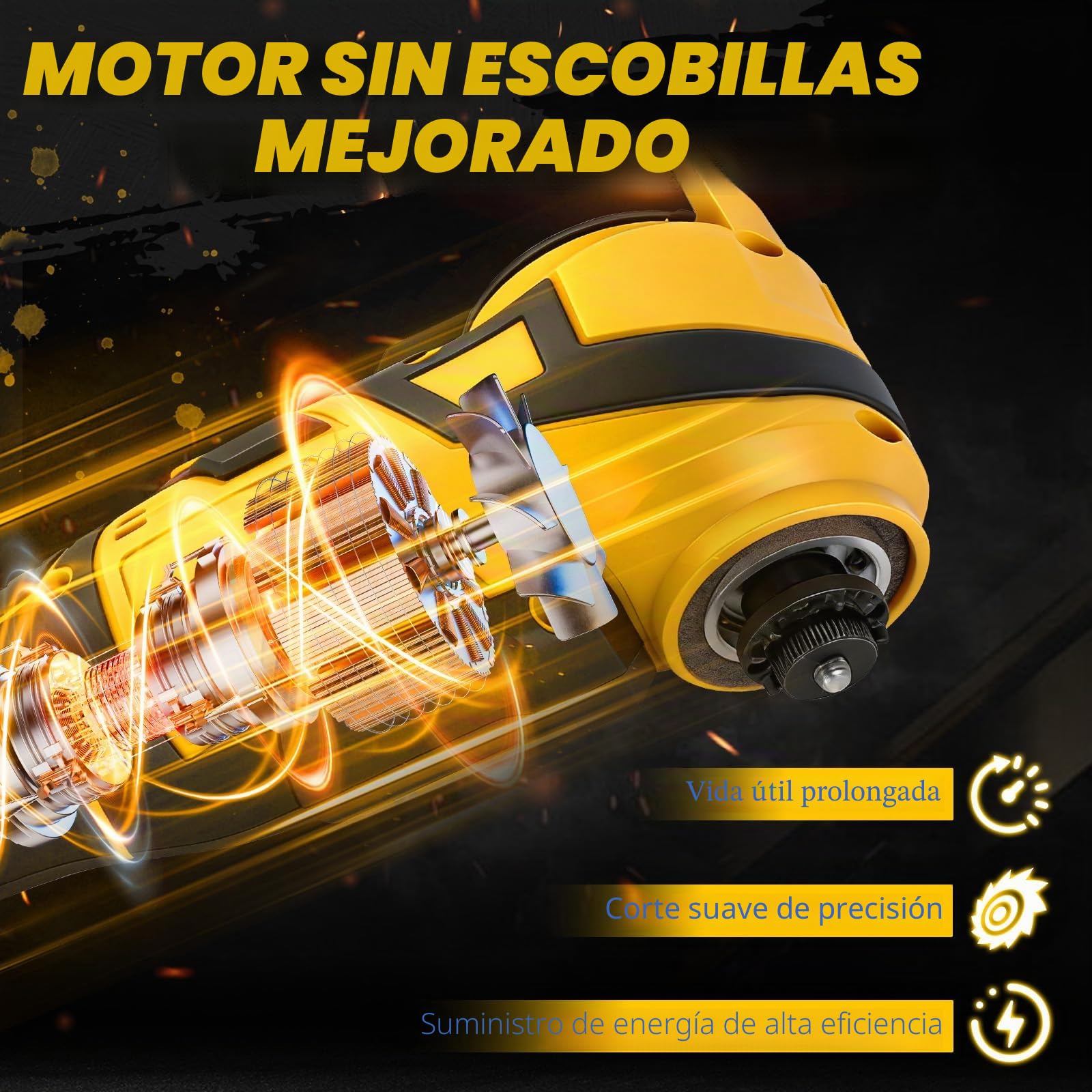 WingFly Herramienta multifunción para Dewalt 18 V, 20 V batería | Multiherramienta oscilante, 6 velocidades ajustables (número de oscilación 10000 – 20000 min¹ sin batería ni cargador)