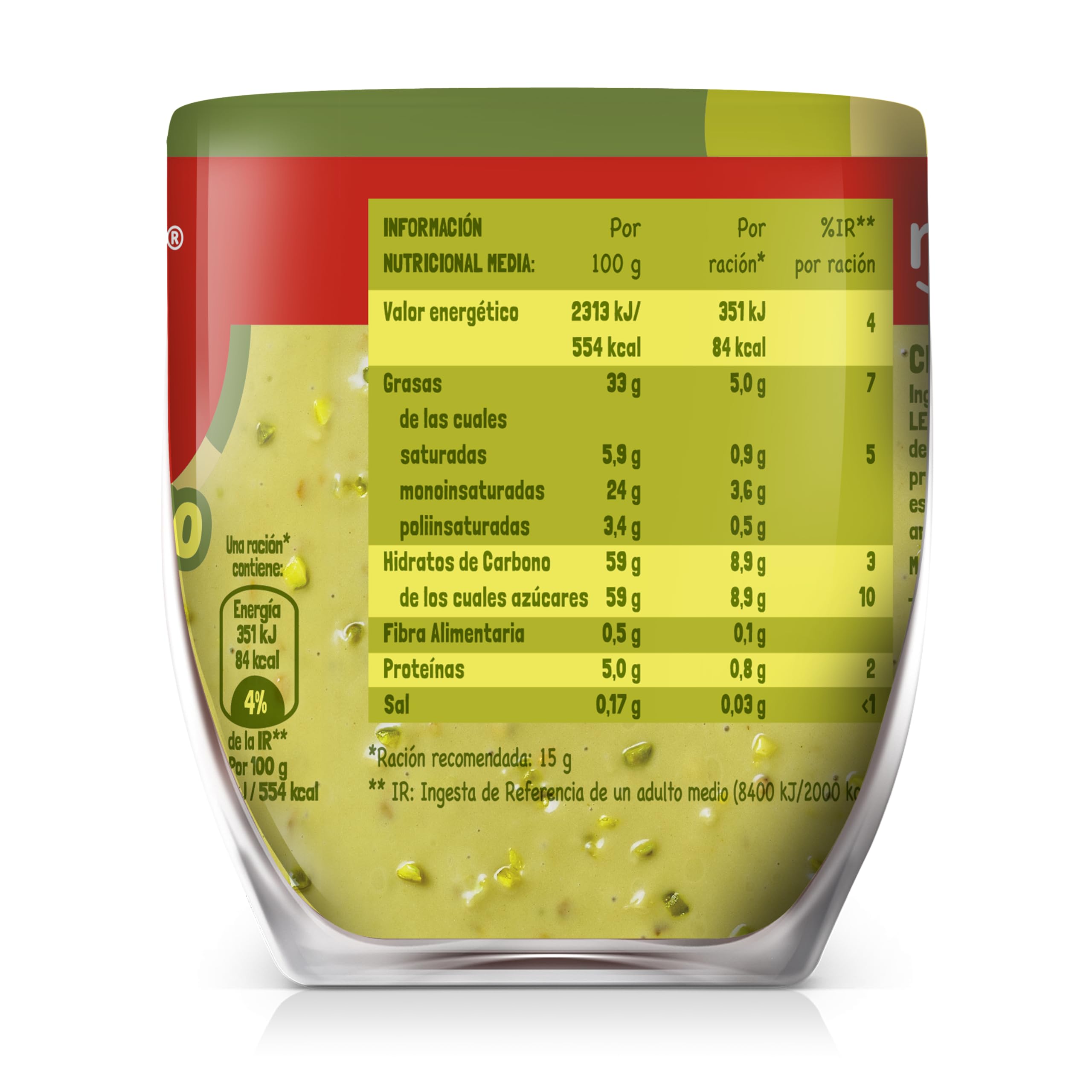 Nocilla Pistacho Crema de Cacao Sin Aceite de Palma, 180g, Sin Gluten