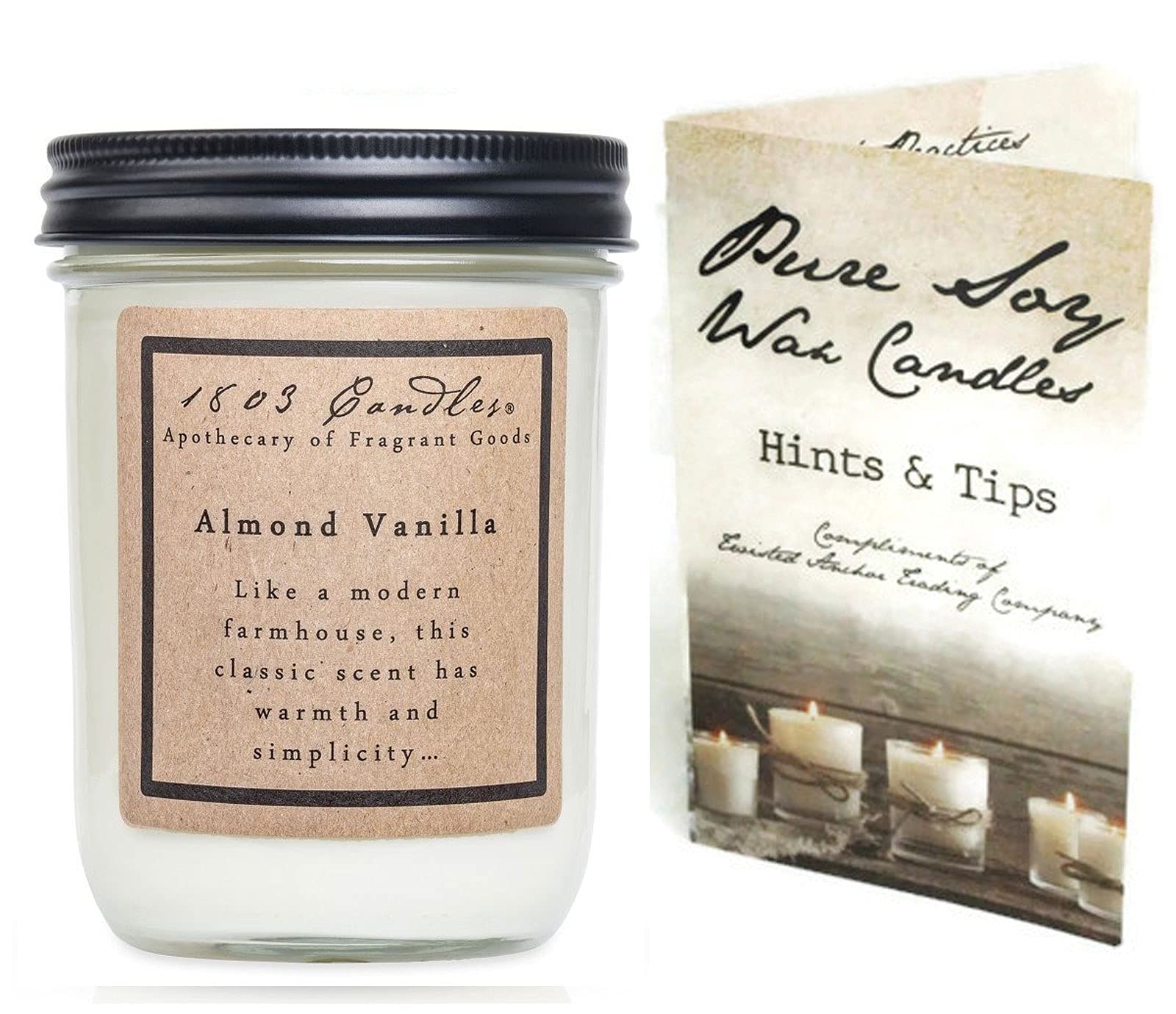 1803 Candles - 14 oz. Jar Soy Candles - (Almond Vanilla)