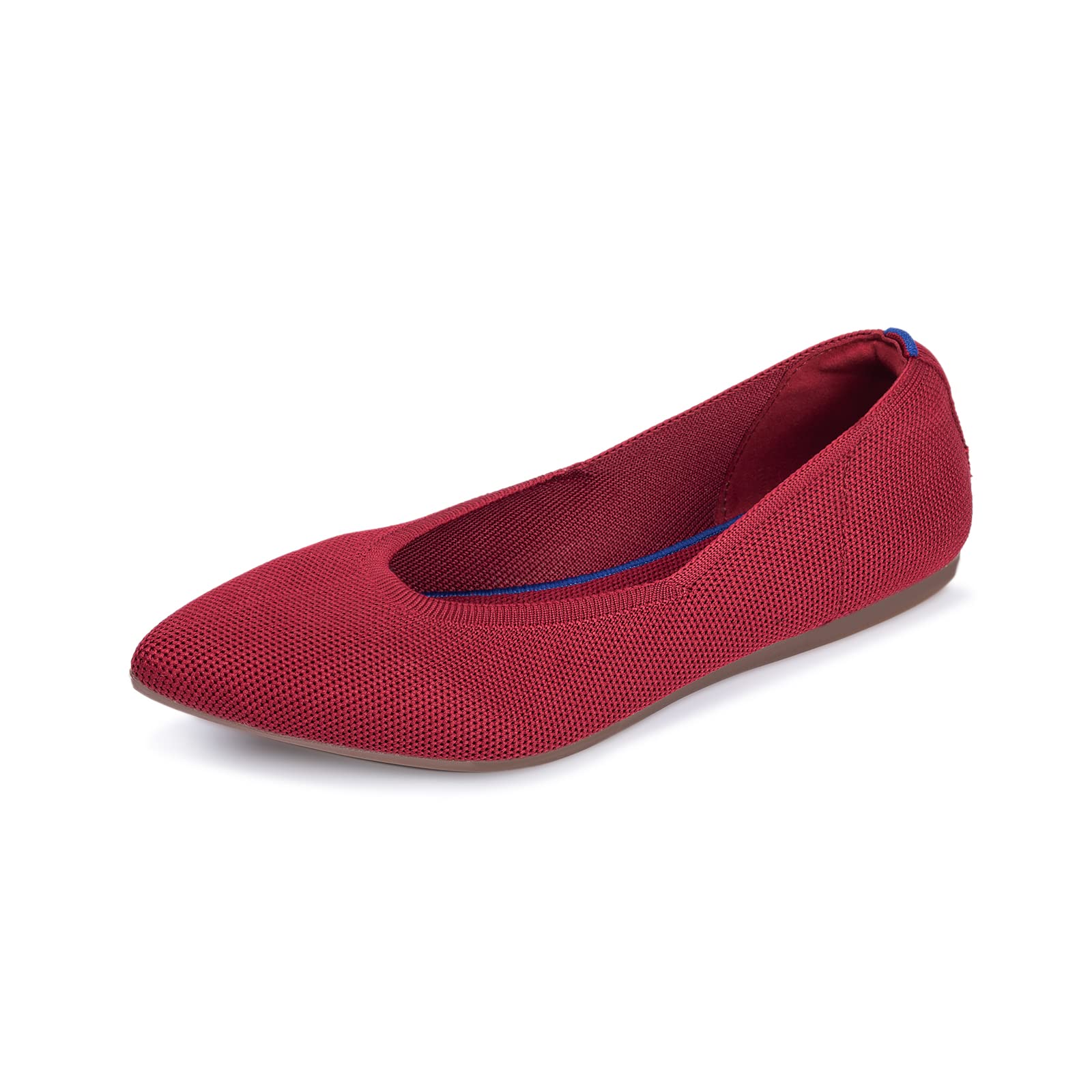 Frank Mully Scarpe Eleganti da Donna a Punta Piatta Lavorata a Maglia con Zeppa Bassa Comode Scarpe Basse da Donna Slip-on