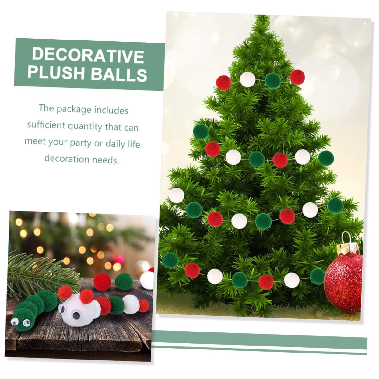 Zerodeko 5 Juegos Pompones De Decoración Navideña Bolas De Fieltro De Navidad Manualidades con Pompones Rojos Adornos Navideños De Fieltro Decoraciones Dulce Poliéster 2000 Piezas X 5