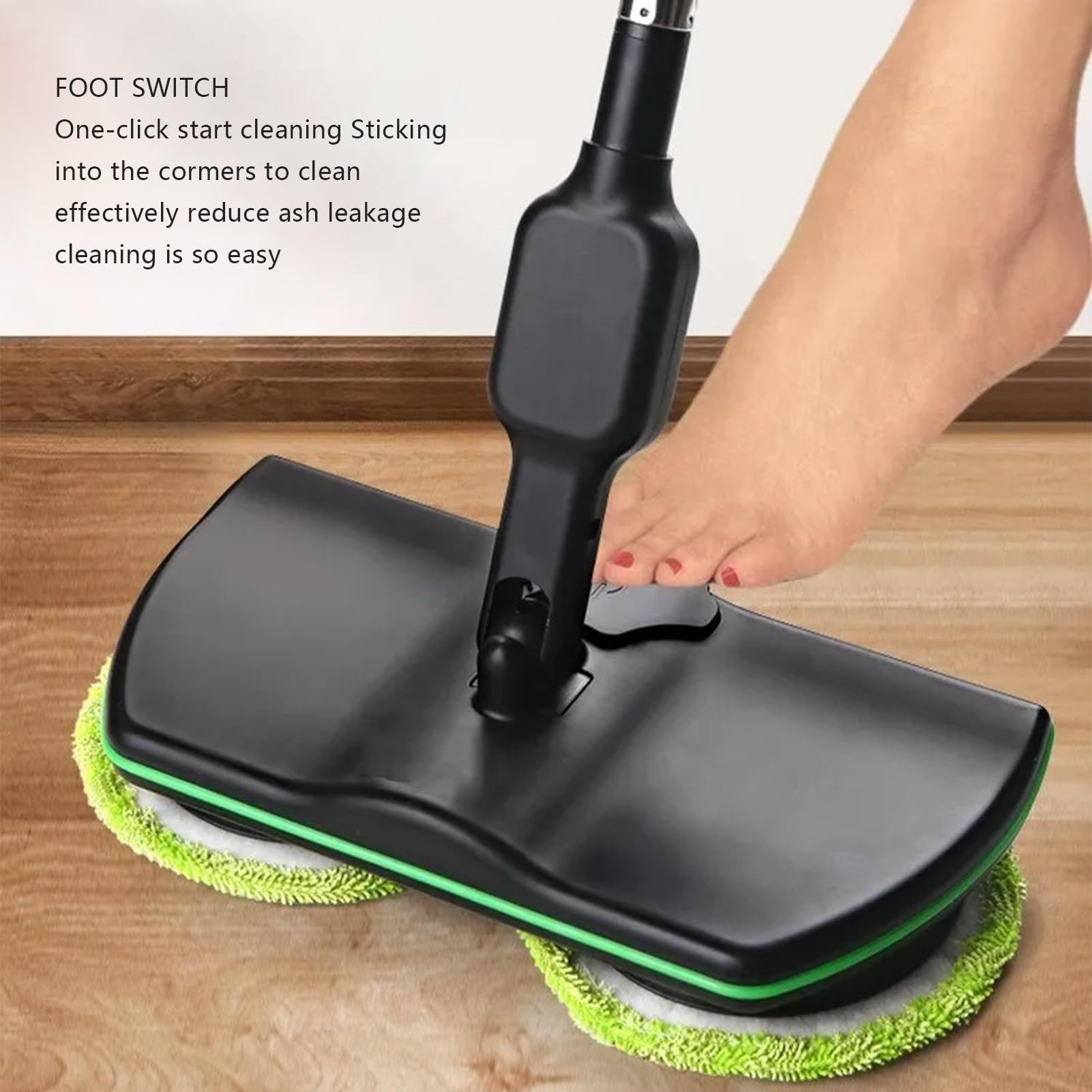 Máquina Limpiadora de Suelos Eléctrica Sin Cable,Trapeador y Pulidor Combinado,Incluye Almohadillas de Repuesto para Uso Doméstico en Madera Laminado