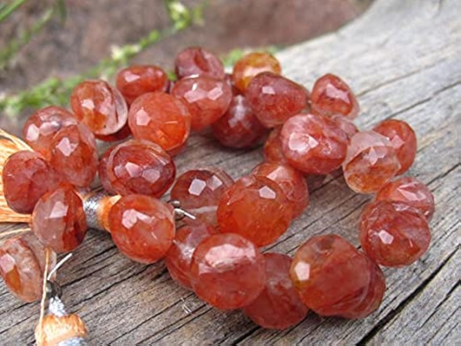 Briolettes quartz rutilé cuivre de haute qualité pour bijoux haut de gamme