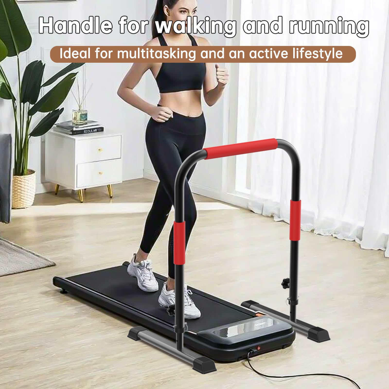 Verstellbarer Griff für Gehpolster, 56 cm breit, 95 cm maximale Höhe, Rot