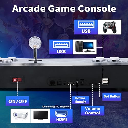 Miniatura 7 de 36800 en uno Consola de juegos arcade con función WiFi, Pandora's Box 88S, consola de juegos clásica retro, adecuada para PC, proyector y TV, 1280 x