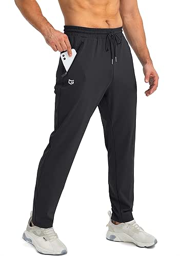 G Gradual Men's Sweatpants with Zipper Pockets Tapered Joggers for