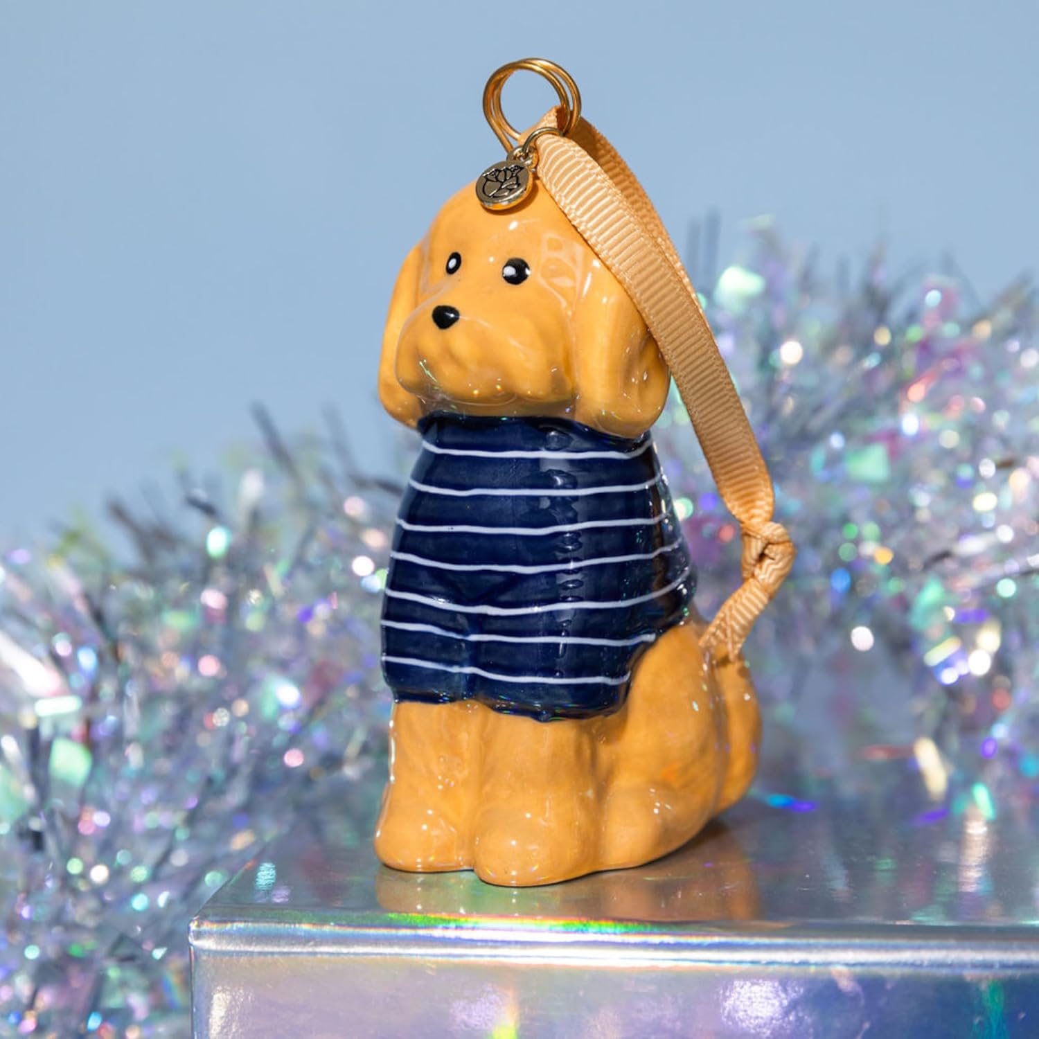 Draper James Ceramic Christmas Ornament, Golden Doodle/Retriever Tree Ornament for Holidays, Golden Doodle - Image 4