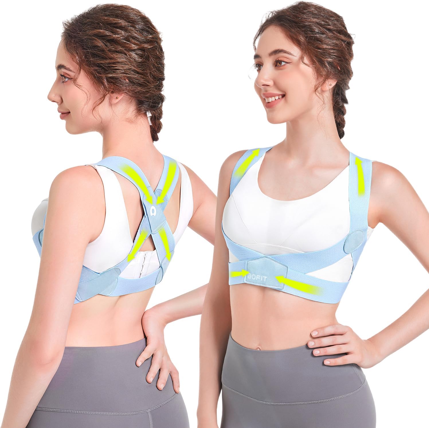 Posture Corrector for Women with X-Shaped Biomechanical Design, Comfort Fit Back Brace, Improves Posture, Corrects Hunchback, Relieves Neck, Shoulder, Upper Back Pain, Invisible Under Clothes 2XL