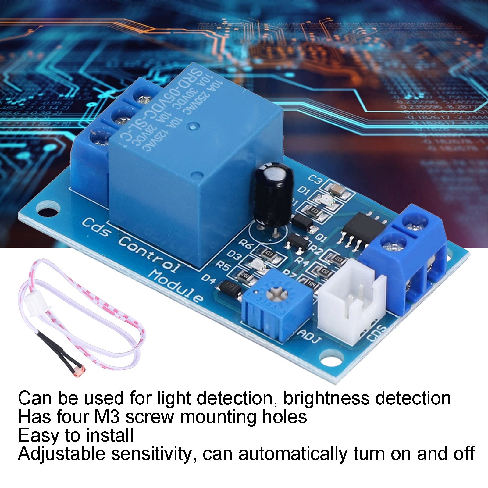 Modulo Resistore Fotosensibile Eujgoov DC 5V Interruttore Relè Foto-resistenza Un'uscita con Sensore di Rilevamento della Luce XH‑M131