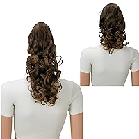 Vista 10 de PRETTYSHOP 16 o 20 pulgadas clip para el pelo en extensión cola de caballo 2 en 1 rizada resistente al calor