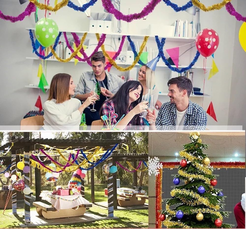 Guirlande De Noël Métallique Blanche Pour Sapin De Noël - 6 Mètres