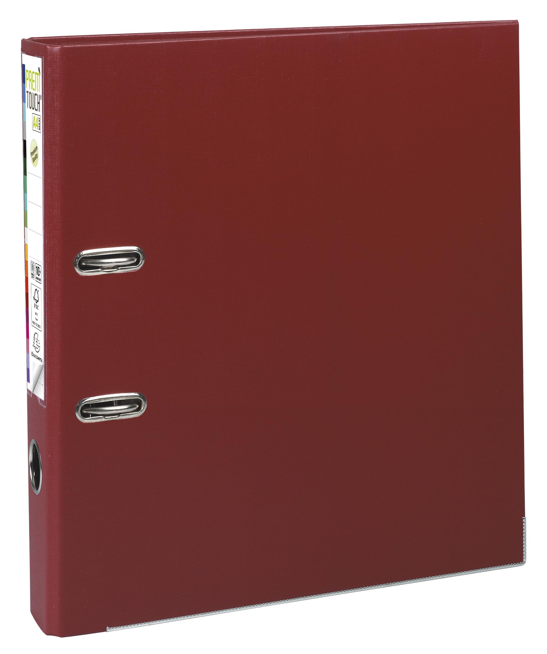 Exacompta 53104E 10er Pack Premium Kunststoff-Ordner Prem´Touch. 5 cm schmal DIN A4 MAXI Ringordner Aktenordner Briefordner Büroordner Plastikordner Schlitzordner bordeaux