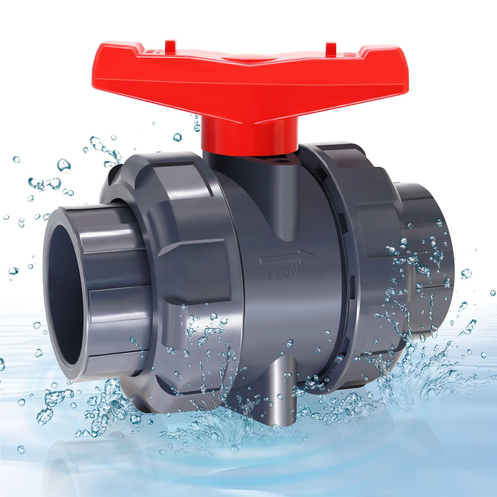 FANOVO PVC Union Ball Valve,1"True Union Ball Valve with Full Port, EPDM o-Rings,Slip Socket,PVC Valve for Swimming Pool, Irrigation(1, 1")