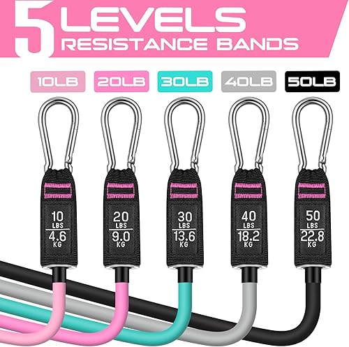 Miniatura 8 de Bandas de resistencia para entrenamiento, bandas de ejercicio de 150 libras, bandas de entrenamiento, bandas de resistencia con asas para hombres y