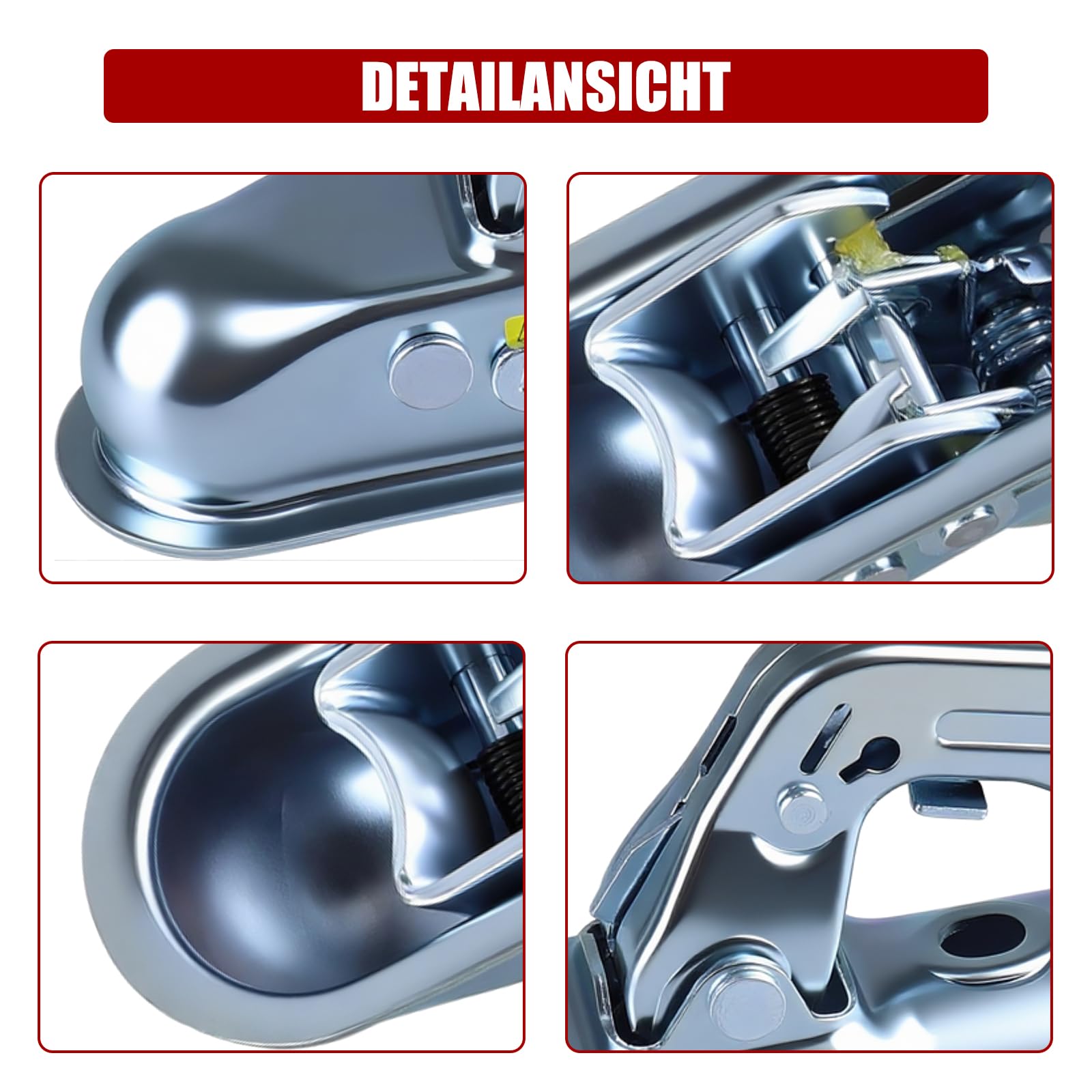 Universal Anhängerkupplung 60mm Kugelkupplung rund 800kg,Zugkugelkupplung 50mm Kugelkopf für PKW, Anhänger, Bootstrailer und Freizeitanhänger
