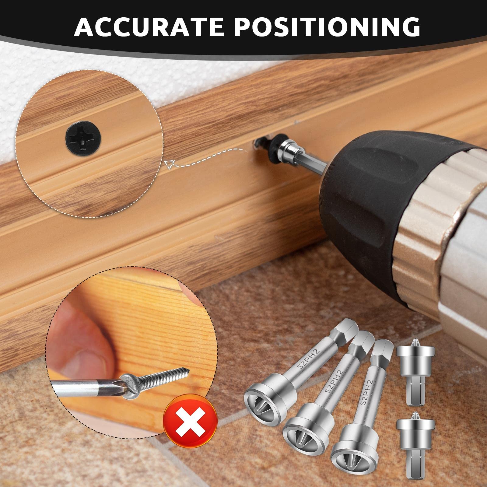 Magnetisches Schraubendreher-Bit-Set – 5-teiliger Set Mit Sechskantschaft Für Trockenbau & Heimwerker