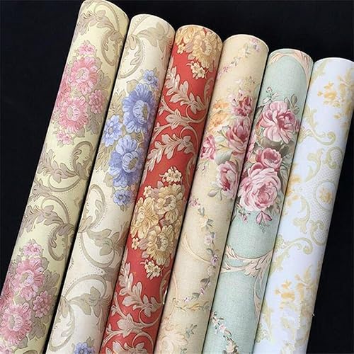 Miniatura 3 de Moyishi Pegatina autoadhesiva de papel floral vintage para cajones de aparador, 17.7 x 78.7 pulgadas (amarillo)