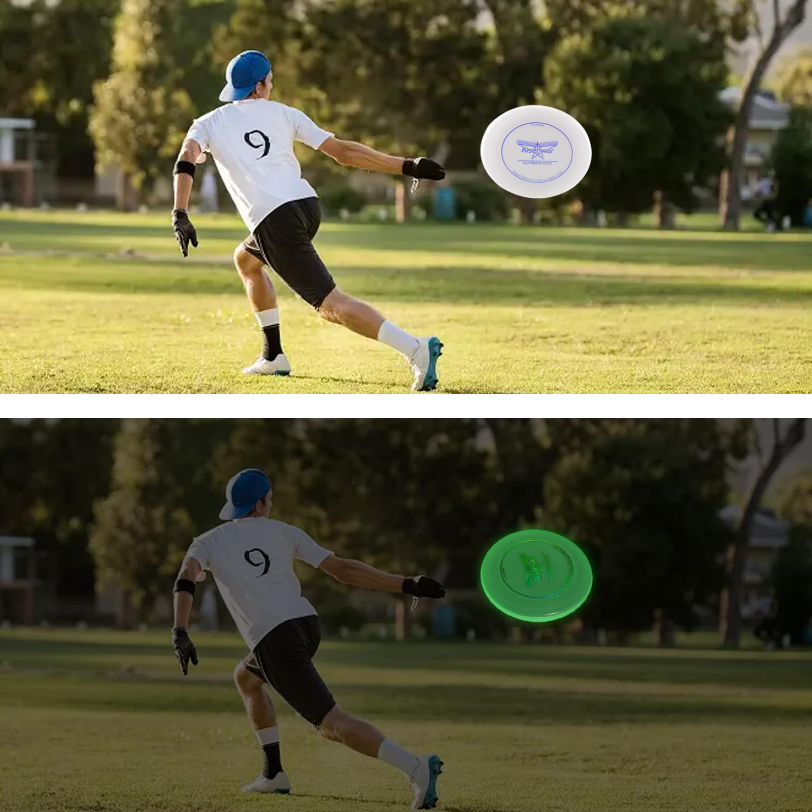 Ultimate Frisbee-Scheibe 175g – Mit Nachleuchtendem Effekt Und Trage-Schnalle, Ø 29 Cm