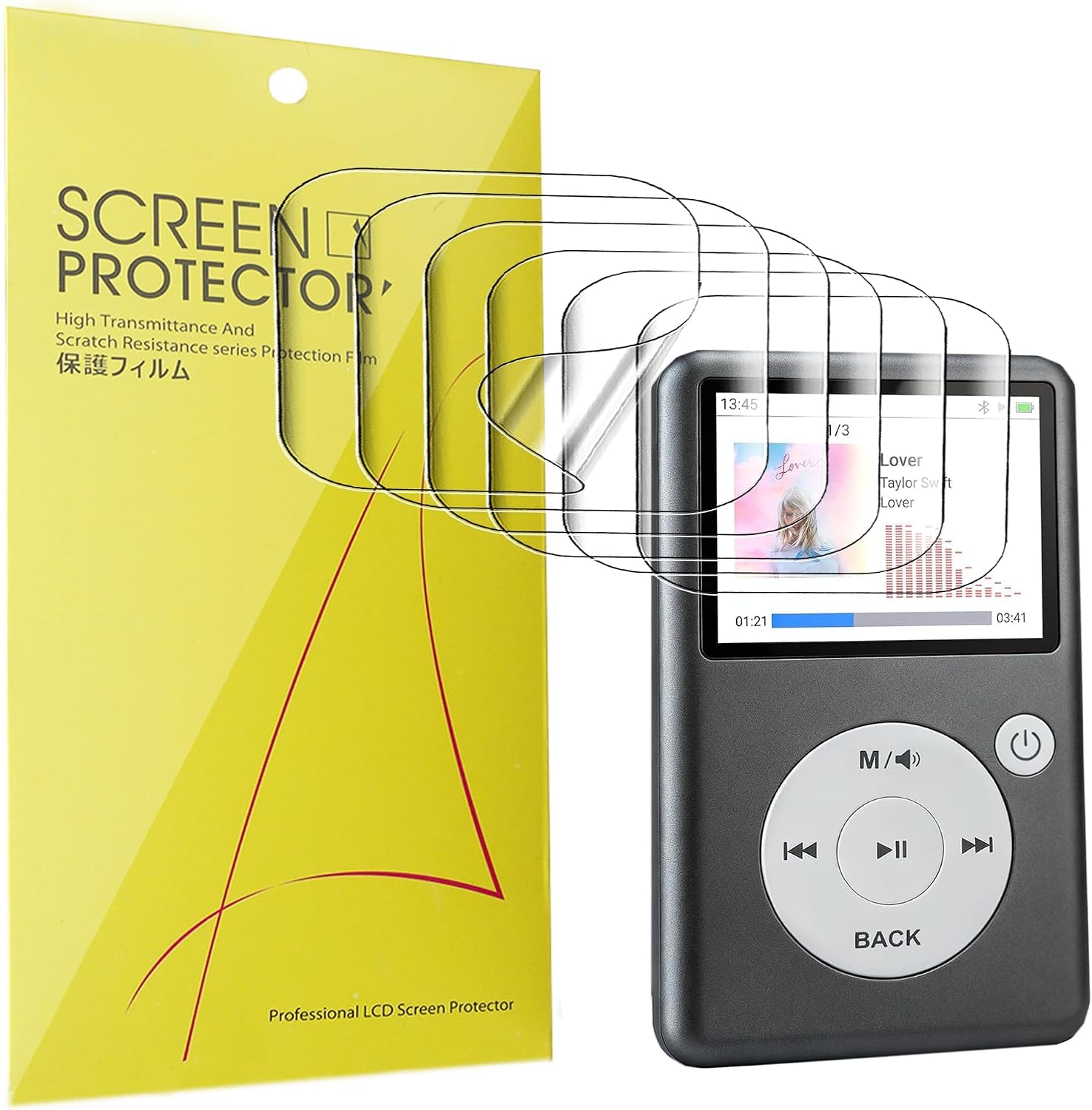 Protector de Pantalla Compatible con PlayerPure 5X MP3 Player Reproductor MP3[6-Pack] - TPU Transparente, Cobertura Completa, para Pantalla Táctil de Aiandcc MP3 Player PlayerPure 2,31" (6Piezas)