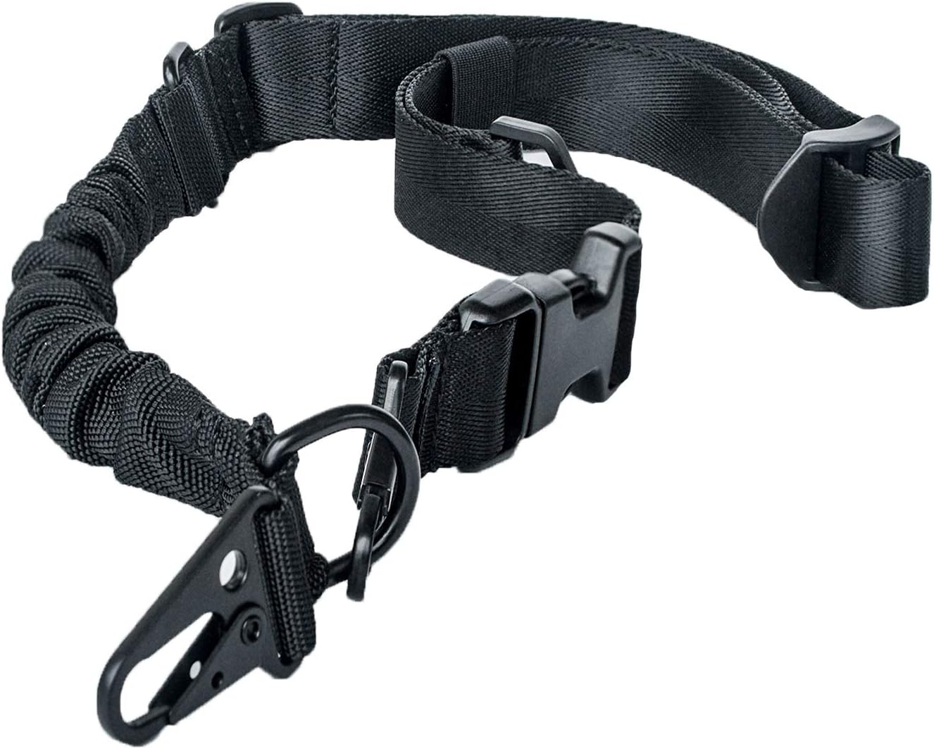 1 Point Airsoft Sling Quick Adjust Gun Sling Tactical Bungee Sling 2 Point Rifle Sling HK Style Metal Hook Single Point Sling