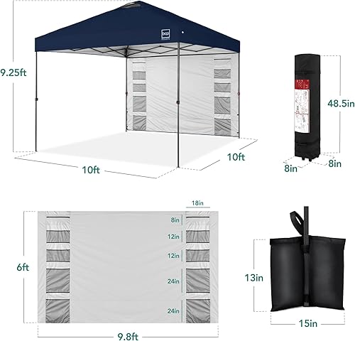 Miniatura 118 de Best Choice Products Carpa Toldo Desplegable de 10x10 pies para Instalación de 1 Persona, Refugio Portátil Instantáneo con Botón de 1 Toque