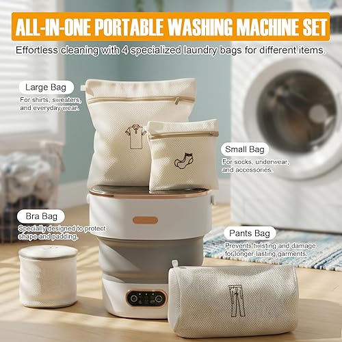 Miniatura 2 de Lavadora y secadora portátil, mini lavadora 2 en 1 con cesta secadora giratoria, para ropa interior, calcetines, ropa de bebé, ideal para