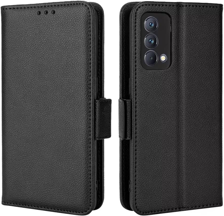 Topme Leather Case for Realme GT Master Edition [Simple Litchi Pattern Phone Case] - Black