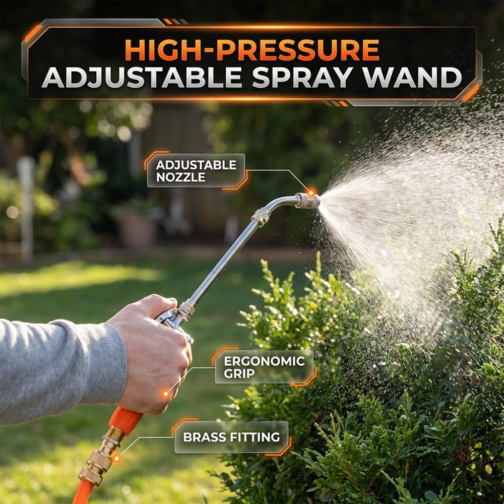 29 Inch Replacement Sprayer Wand, 2026 New Adjustable Pump Sprayer Wand with Stainless Steel Extension Tubes, Weed Sprayer Wand Match 3/8'' Hose Connector for Lawn Plants Careing Watering (2)