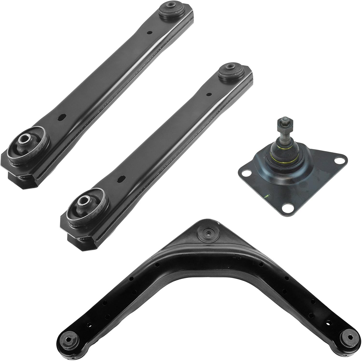 TRQ Rear Upper and Lower Control Arm with Ball Joint Set 4 Piece Compatible with 1999-2004 Jeep Grand Cherokee