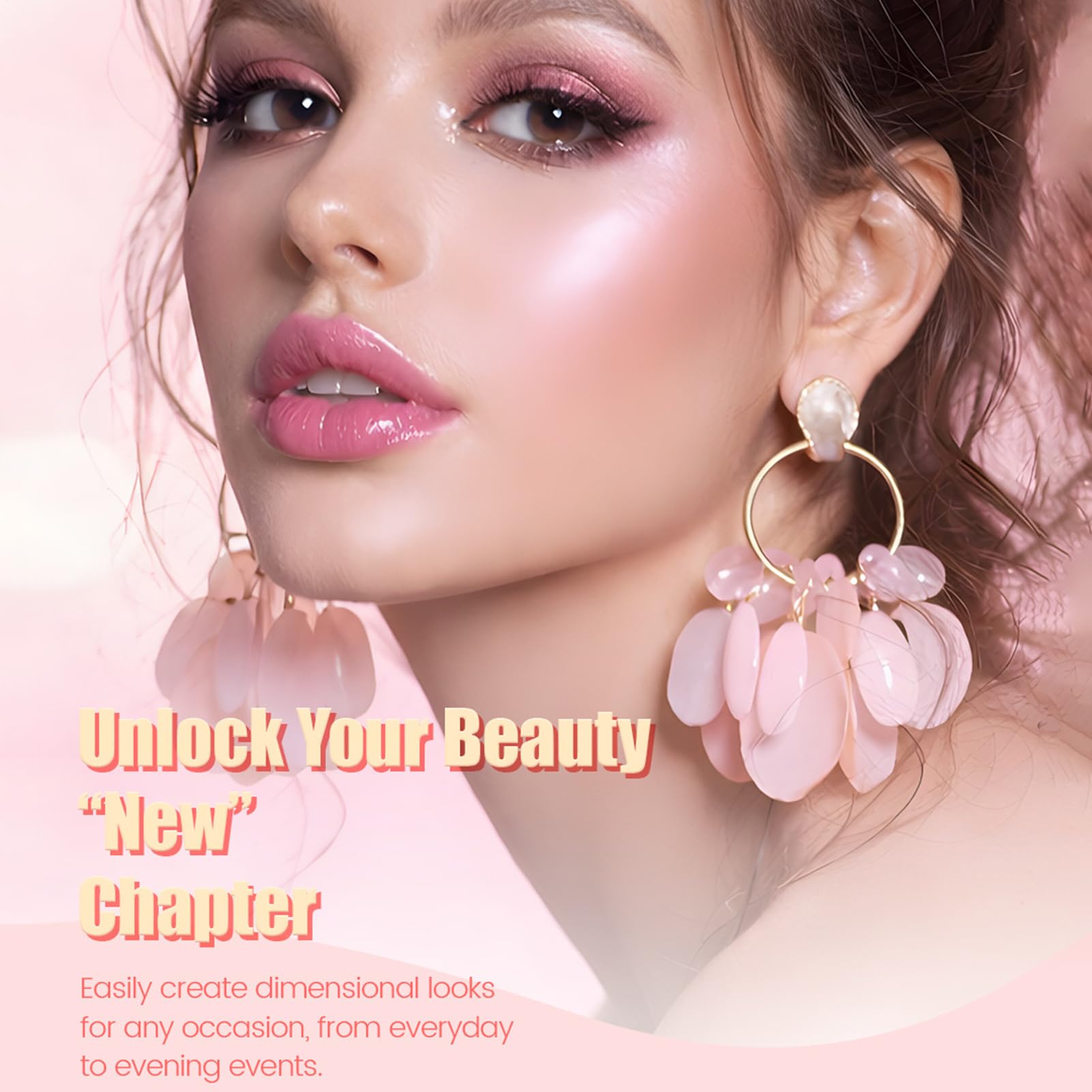 Palette di ombretti per il trucco in polvere illuminante a lunga durata | Set di ombretti ad alta pigmentazione per donne, ragazze, compleanni, San Valentino, matrimoni, viaggi