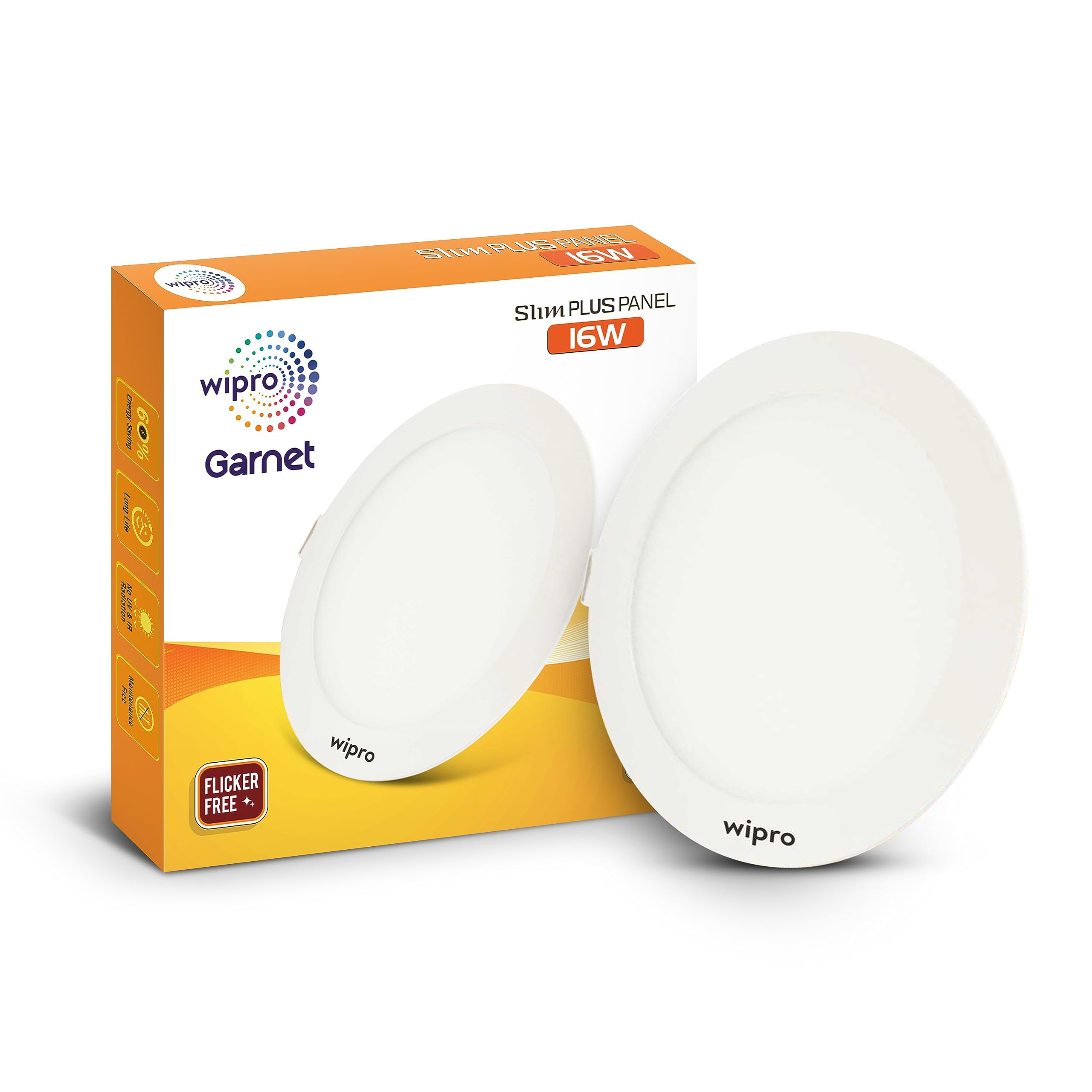 GLOBALIT wipro Garnet 16W Round LED Slim Plus Panel | Warmwhite Light(2700K