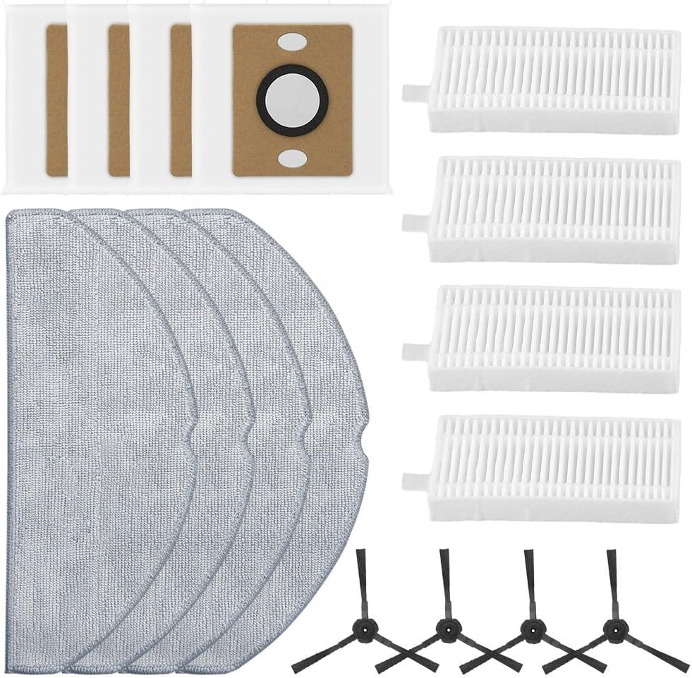 Replacement Parts Kit For ILIFE A30 Pro Self Emptying Robot Vacuum Cleaner, Vacuum Accessories For Home Floor Care, Includes Filters Mop Cloths Side Brushes Dust Bags(A)