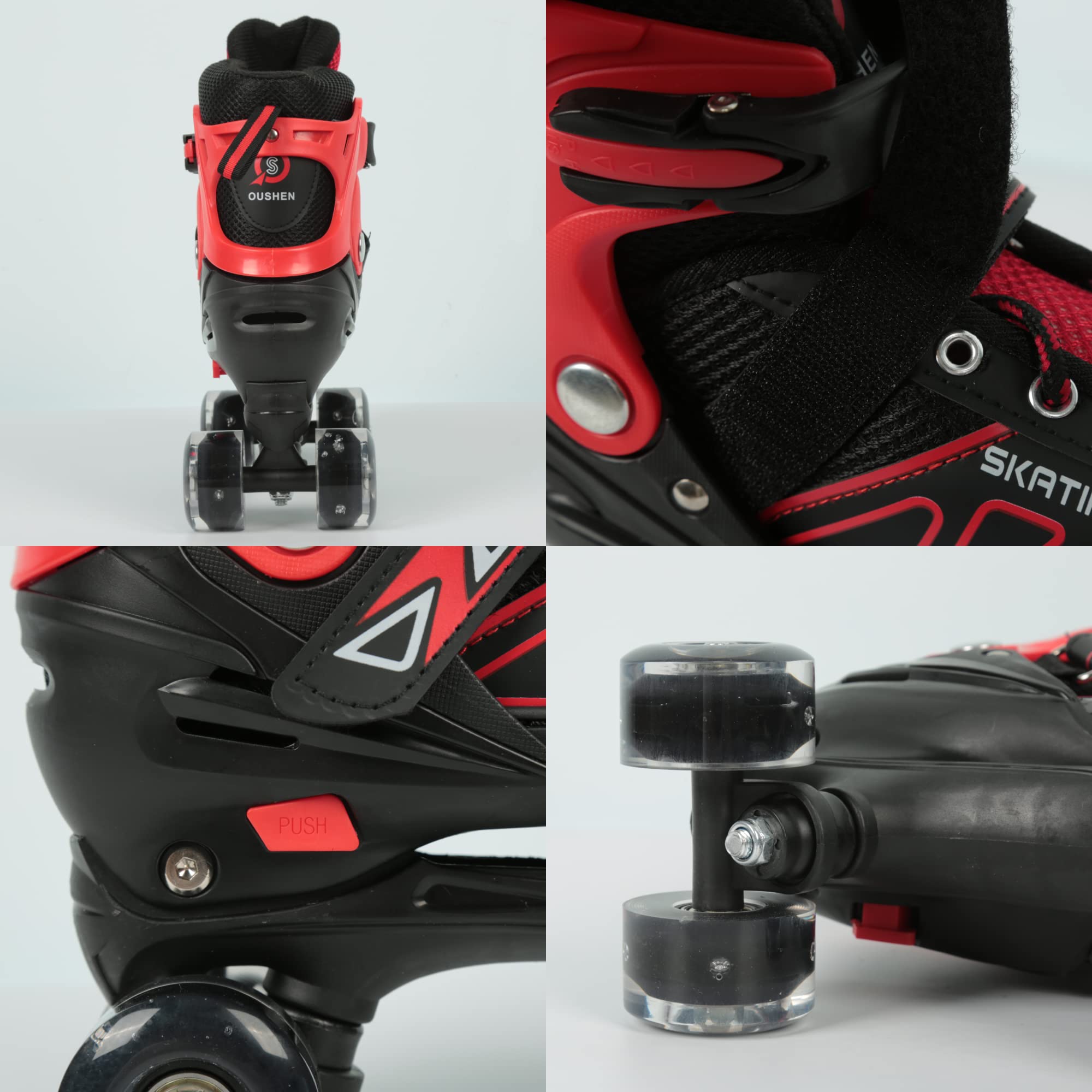 Patins à roulettes,Rollers Quad Classiques,Roller Skates pour Filles et Garçon,avec/sans Roues Lumineuse,Patin a Roulette pour Débutants