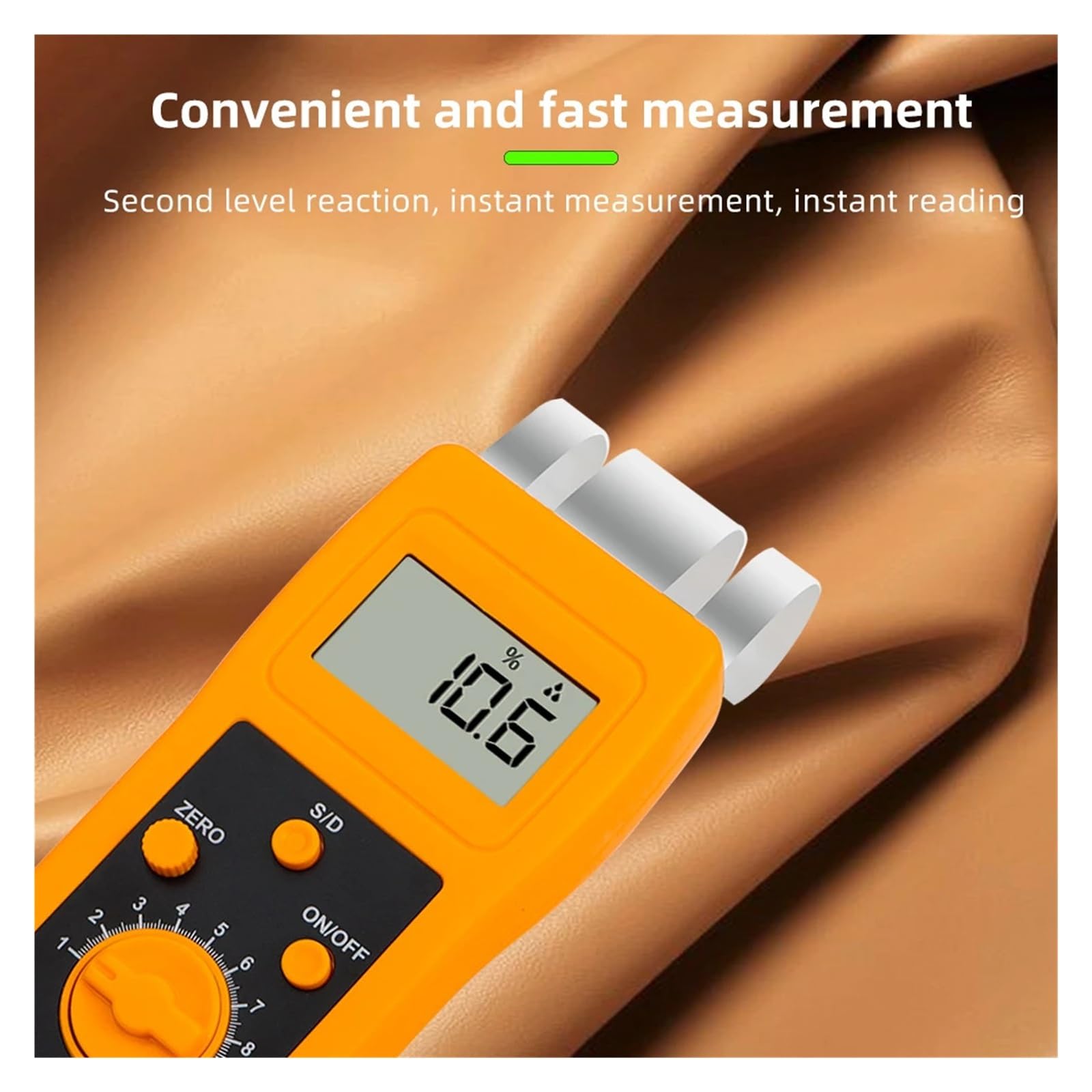 Misuratore di umidità tessile DM200T, sensore di umidità for indumenti tessili, filati, pelle e tessuti con display digitale portatile Basso errore, alta sensibilità