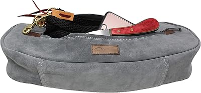 CHALLENGER Horse Suede Leather Saddle Trail Riding Cantle Bag Grey 102AA37GY
