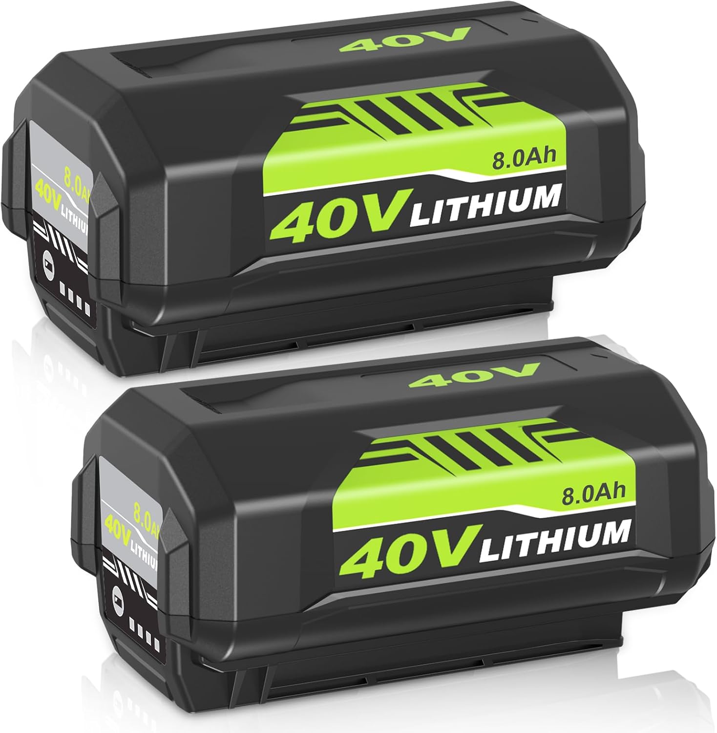 2 Pack 8000mAh Extend Capacity Replacement for Ryobi 40V Battery Compatible with Ryobi 40 Volt Lithium Battery OP4026 OP40601 OP4050A OP4040 OP4030 OP4050 Compatible with 40V Cordless Tool(Green)