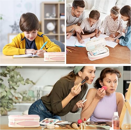 Miniatura 7 de Estuche para lápices de gran capacidad, para oficina, universidad, escuela, gran capacidad de almacenamiento, bolsa organizadora para adolescentes,