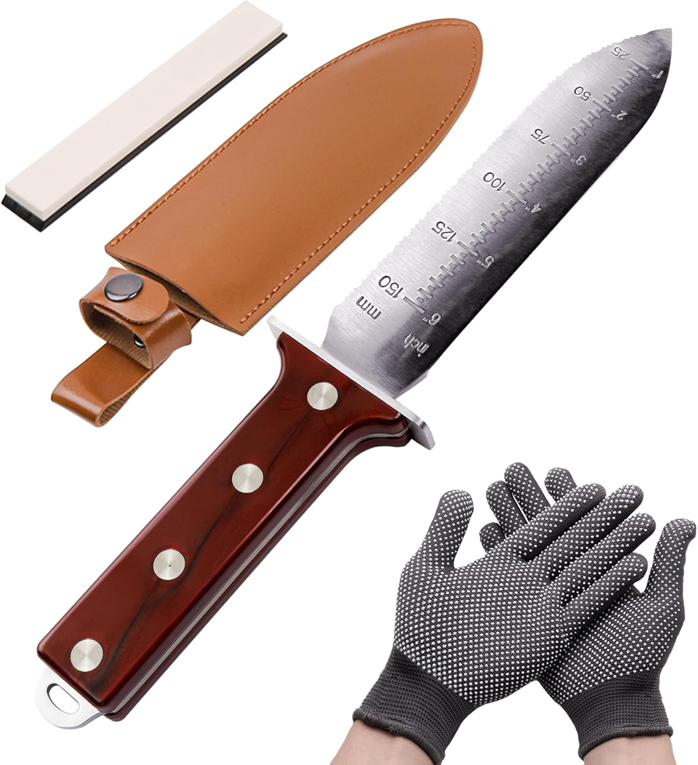 AKAKD Weeding Hori Hori Garden Knife Soil Knife for