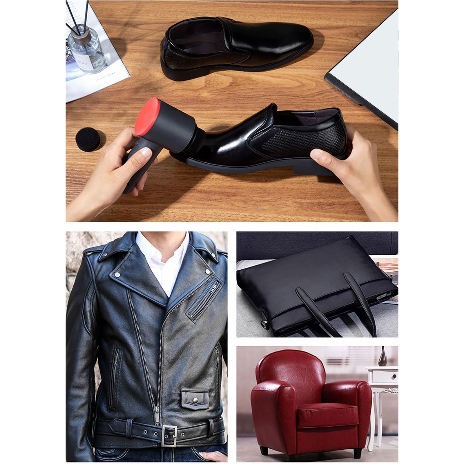 Pulidor de zapatos eléctrico, ligero y automático, cepillo limpiador para sofás, bolsos y botas.