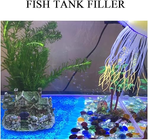 Miniatura 5 de KINGOU Gemas de vidrio planasmármolespiedrascuentas para relleno de jarrón, dispersión de mesa, juegos, 1 libra (0.669-0.748 in, aprox. 34 pulgadas)